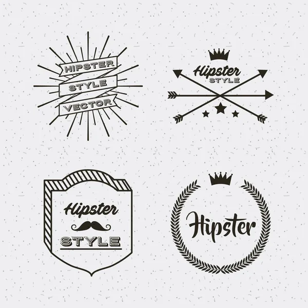 Hipster style set collection isolated icons — Stock Vector