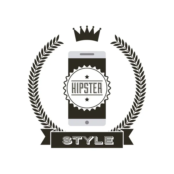 Frame hipster style isolated icon — Stock Vector