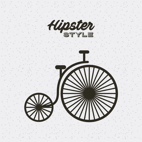 Bicicleta hipster estilo ícone isolado — Vetor de Stock