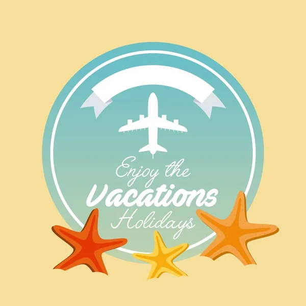 Disfrutar de vacaciones viaje icono aislado — Vector de stock