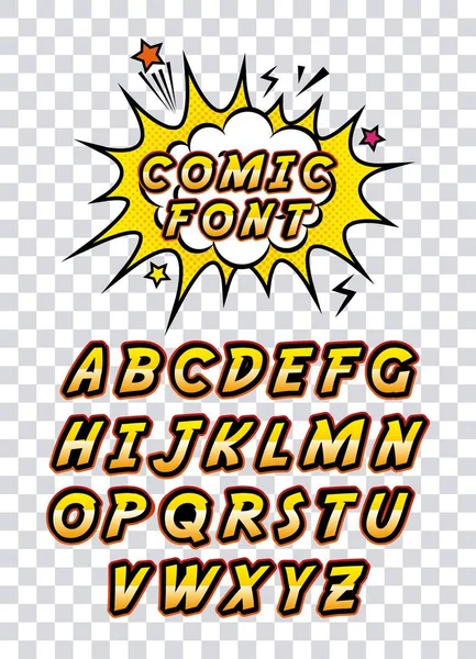 Comic-Schrift Alphabet Pop Art — Stockvektor