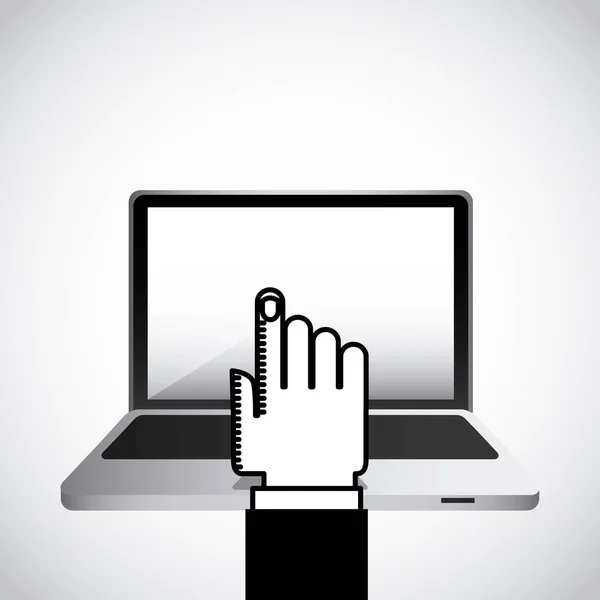 Laptop computer technology icon — Stock Vector