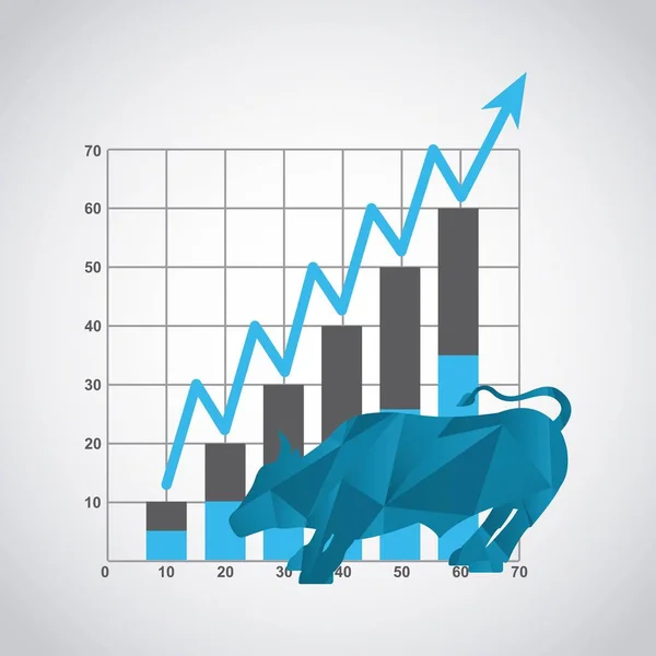 Groei economie statistieken pictogrammen — Stockvector