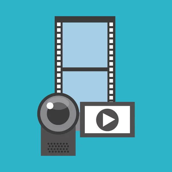 Video marketing conjunto de iconos planos — Archivo Imágenes Vectoriales