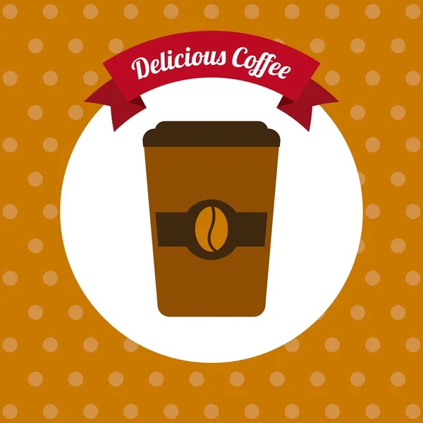 Delicious coffee drink fresh icon — Stock Vector