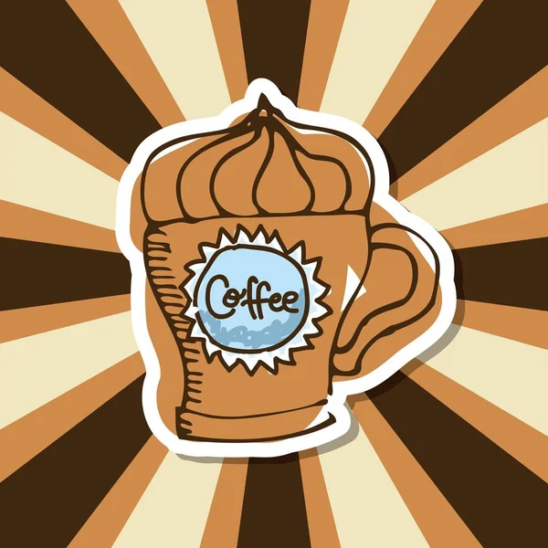 Delicioso café bebida fresco icono — Vector de stock