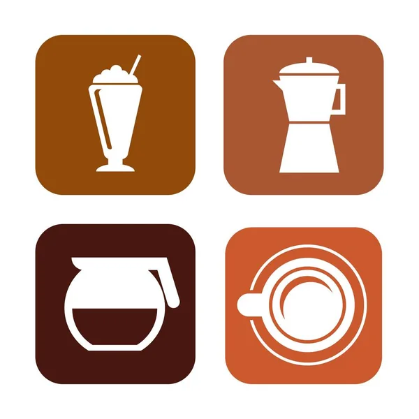 Heerlijke koffie drinken vers pictogram — Stockvector