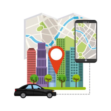 taşıma hizmeti app teknoloji simgesi vektör çizim tasarım