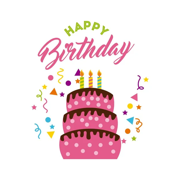 Joyeux anniversaire gâteau célébration — Image vectorielle