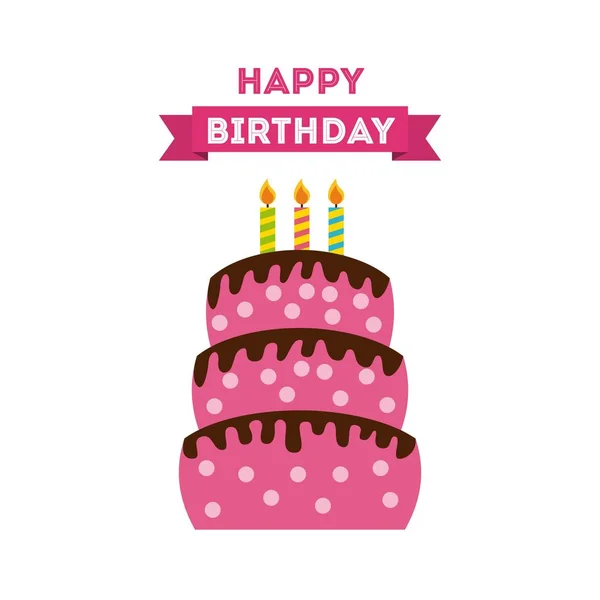 Happy birrhday cake celebration — Stock Vector