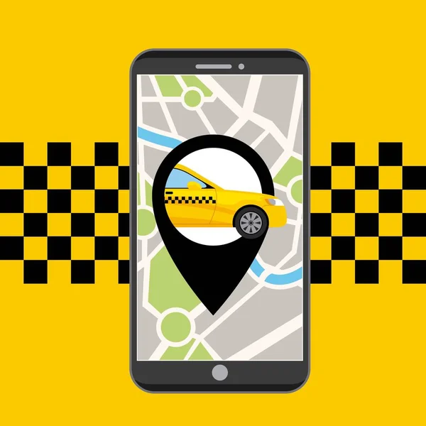 Taxi service public transport app technology — Stock Vector
