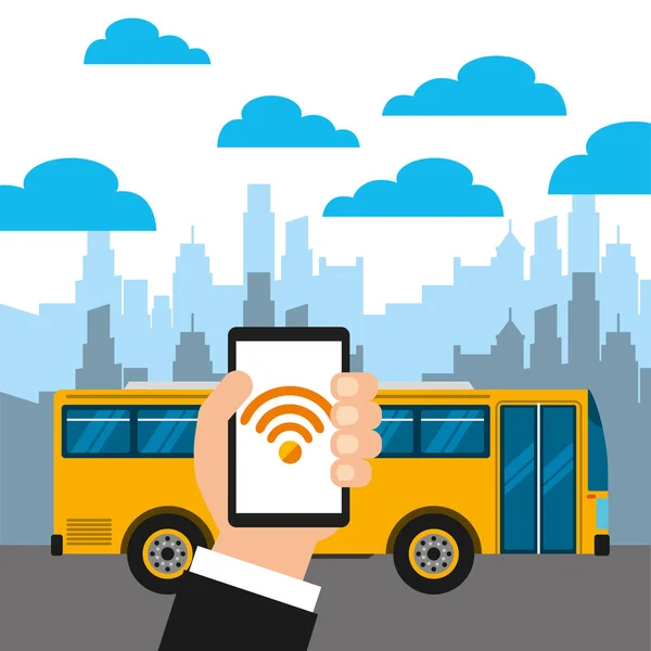 Servicio wifi en terminal de transporte — Archivo Imágenes Vectoriales