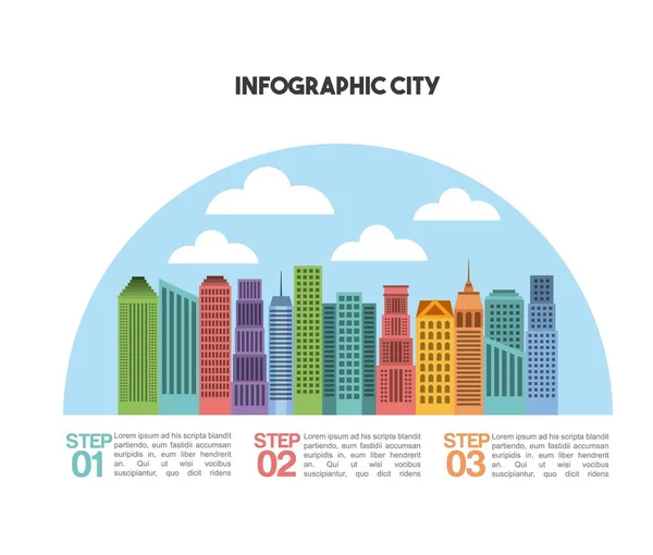 Gebäude Infografik Stadtpräsentation — Stockvektor