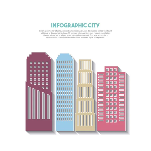 Infografía de edificios presentación de ciudad — Vector de stock