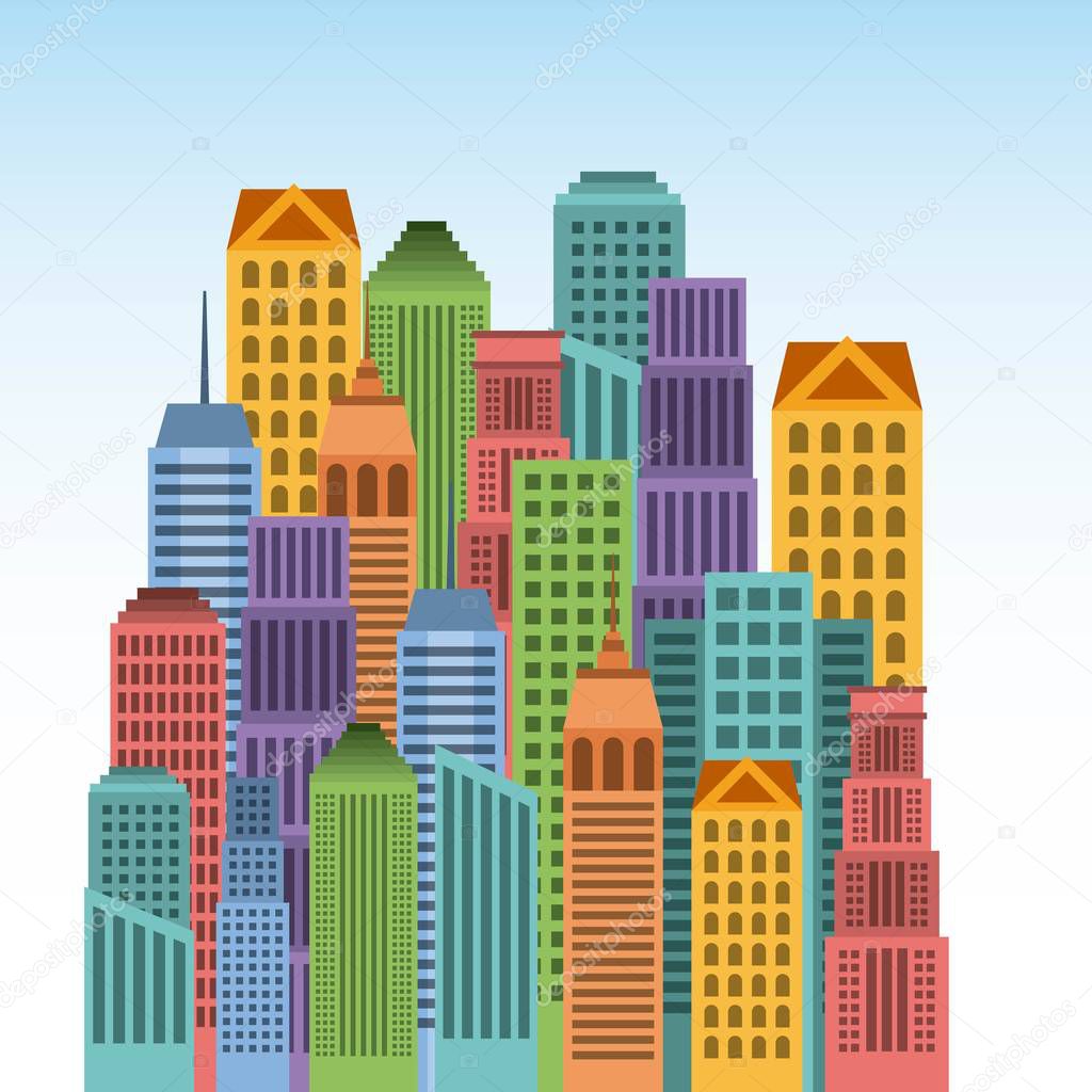 buildings cityscape skyline icon