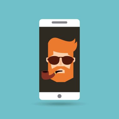 Retro hipster stil öğesi simgesi