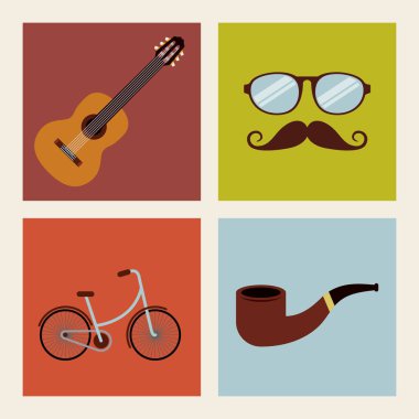 Retro hipster stil öğesi simgesi