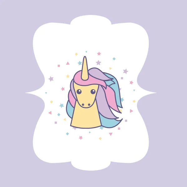Mano dibujado lindo unicornio icono — Archivo Imágenes Vectoriales