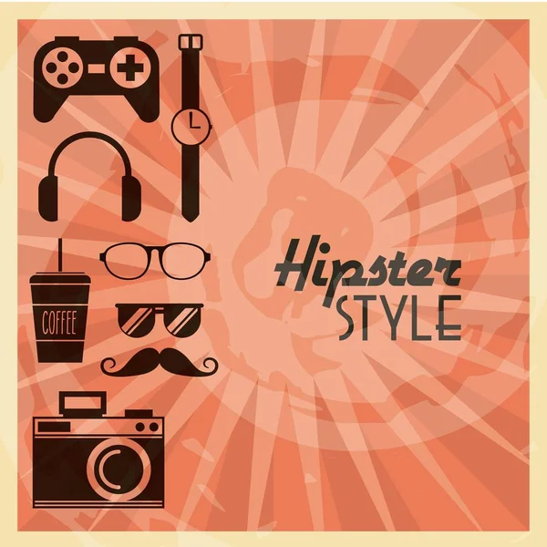 Εικονίδιο στοιχείο στυλ ρετρό hipster — Διανυσματικό Αρχείο