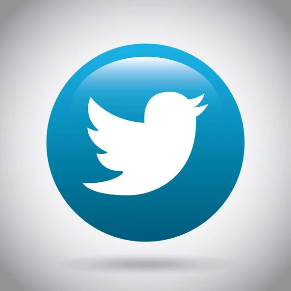 Twiter icona emblema classico — Vettoriale Stock