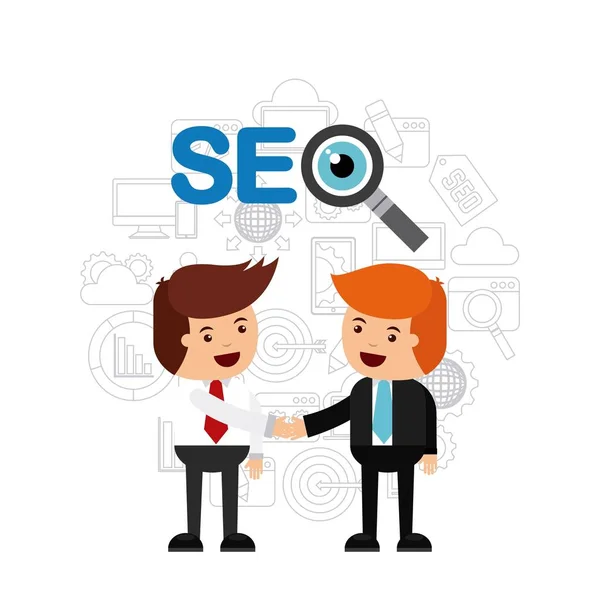 Search engine optimization flat icons — Stock Vector