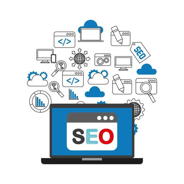 Search Engine Optimization ícones planos — Vetor de Stock