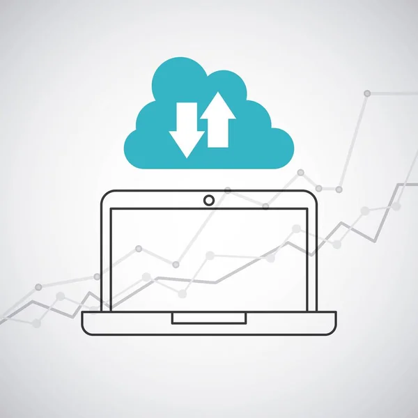 Portátil icono de la tecnología informática — Vector de stock