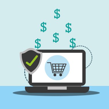 dizüstü bilgisayar onay işareti online alışveriş para