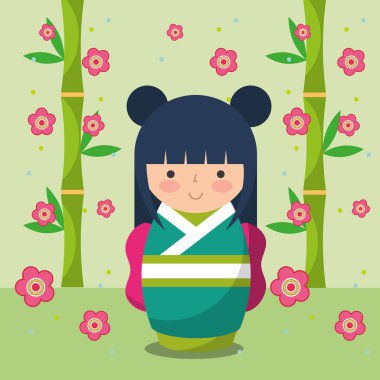 kimono Japon kokeshi bebek