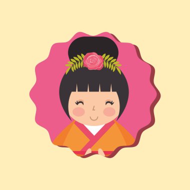 kimono şirin geleneksel Japon kokeshi bebek