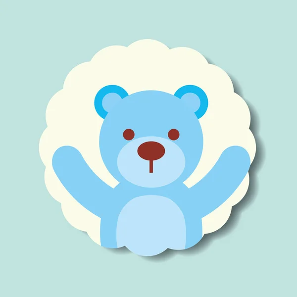 Ładna zabawka niebieski niedźwiedź przerywaną tło — Wektor stockowy