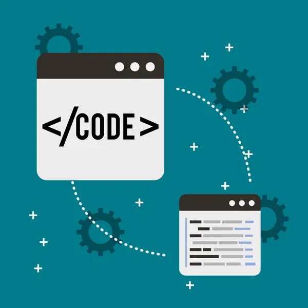 Sitio web de codificación de programas — Vector de stock
