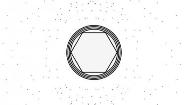 altıgen ve afiş süsleme ile dekoratif çerçeve daire