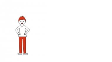 ampul fikir ile konuşurken bel ellerinde olan adam