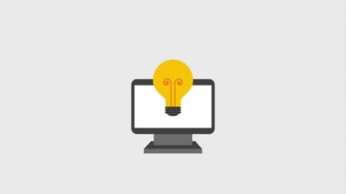 ampul ışık fikir ve banknot olan bilgisayar