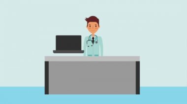 Doktor stetoskop x ray ofis masaüstü bilgisayar ile