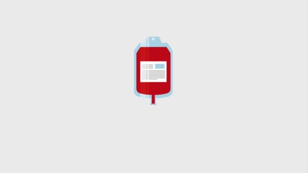 Dripping blood bag donation campaign — Stock Video