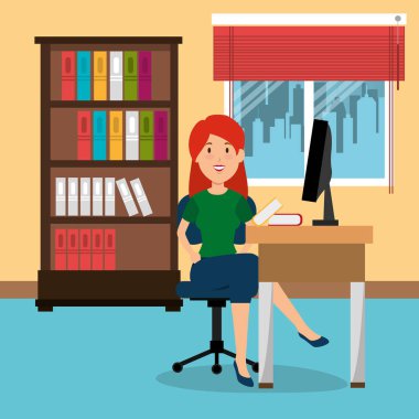 Genç işkadını İşyeri Ofis