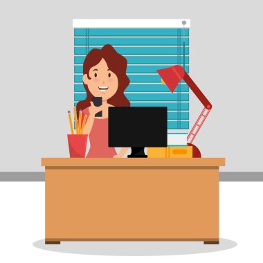 Genç işkadını İşyeri Ofis