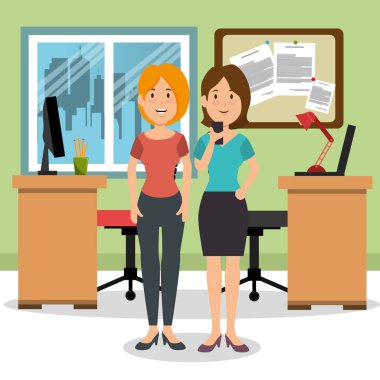 çalışma alanı'nı ofiste genç iş kadınları