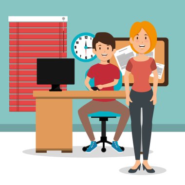 Genç çift İşyeri Ofis