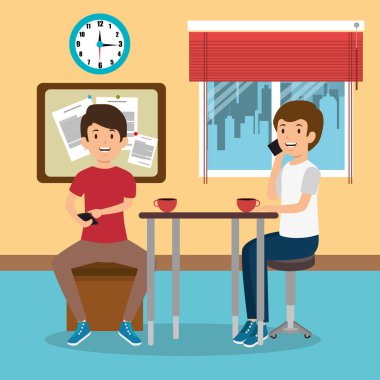 genç erkeklerde İşyeri Ofis