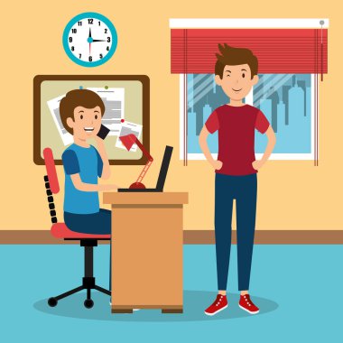 genç erkeklerde İşyeri Ofis