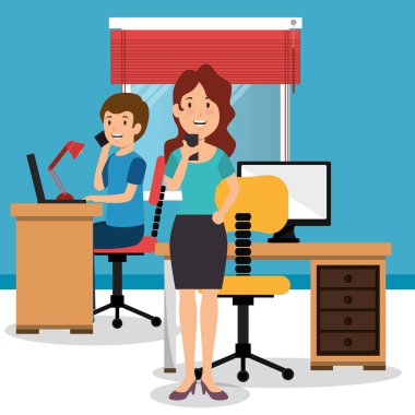 Genç çift İşyeri Ofis