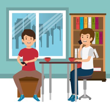 genç erkeklerde İşyeri Ofis