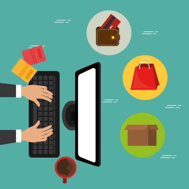 Masaüstü bilgisayarda çalışan eller