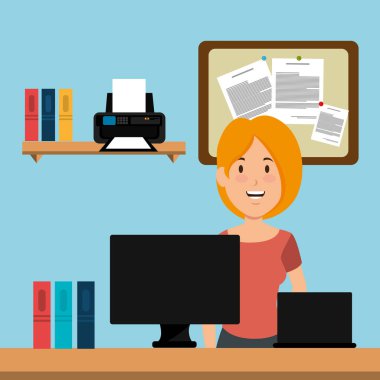 Genç işkadını İşyeri Ofis