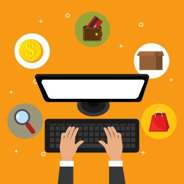 Masaüstü bilgisayarda çalışan eller