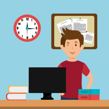 Genç adam İşyeri Ofis