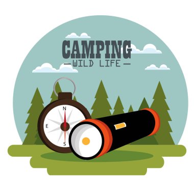 ekipman ile kamp bölgesi